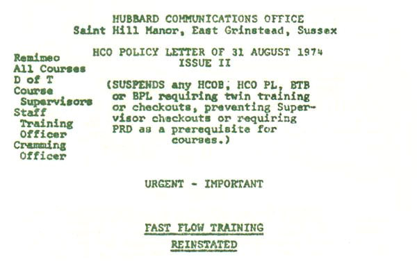 Scanning headtitles of HCO PL 31 Aug 74 II